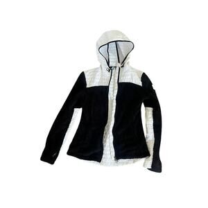 EUC Victorias Secret Sport jacket soft sleevs black white zip up hoodie VS sz XS